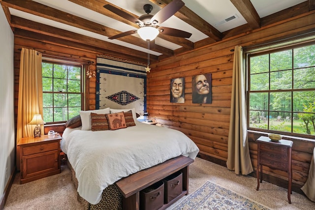 7261 Kingston Rd, Fairview, TN 37062 - carpeted bedroom with beam ceiling and ceiling fan