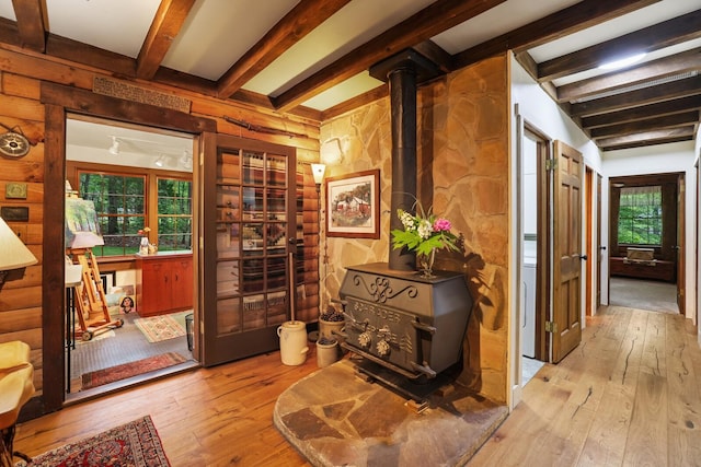 7261 Kingston Rd, Fairview, TN 37062 - entryway with wood-type flooring and beamed ceiling