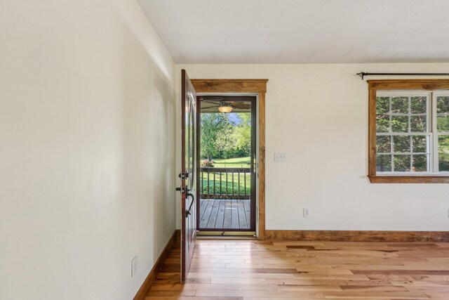 46 Seay Ln, Erin, TN 37061 - entrance foyer with plenty of natural light, hardwood / wood-style floors, and baseboards