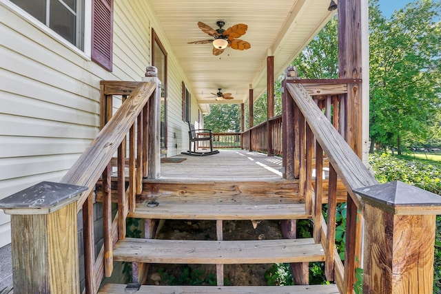 46 Seay Ln, Erin, TN 37061 - wooden deck with ceiling fan