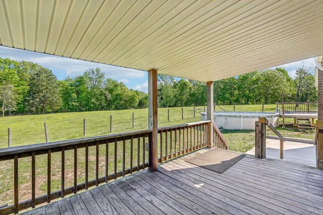 46 Seay Ln, Erin, TN 37061 - wooden deck with view of wooded area