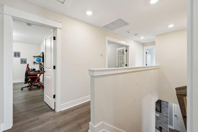 9015 Grayson Cir, Mount Juliet, TN 37122 - corridor with dark wood-type flooring, baseboards, and recessed lighting