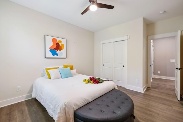 9015 Grayson Cir, Mount Juliet, TN 37122 - bedroom with wood finished floors, baseboards, and a closet