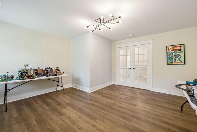 9015 Grayson Cir, Mount Juliet, TN 37122 - interior space with french doors, wood finished floors, and baseboards