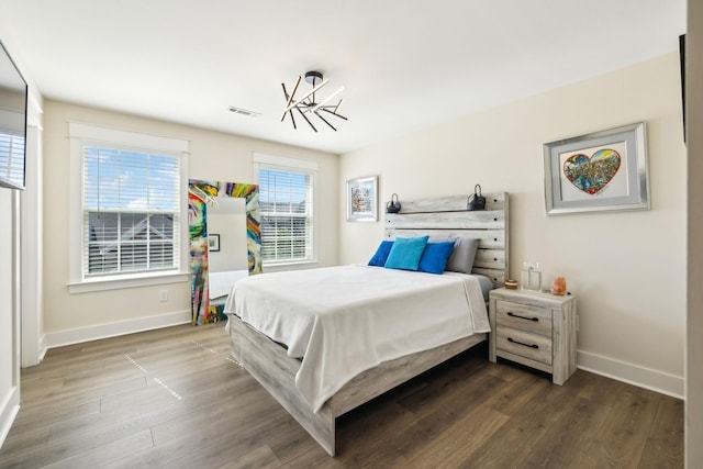 9015 Grayson Cir, Mount Juliet, TN 37122 - bedroom featuring baseboards, multiple windows, and dark wood-style floors