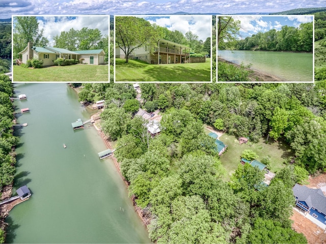 490 Luckey Ln, Sparta, TN 38583 - view of property location featuring property parcel outlined, a nearby body of water, and a tree filled landscape