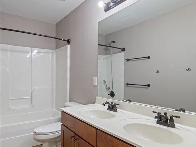 3904 Rowland Rd, Murfreesboro, TN 37128 - bathroom with toilet, double vanity, and  shower combination