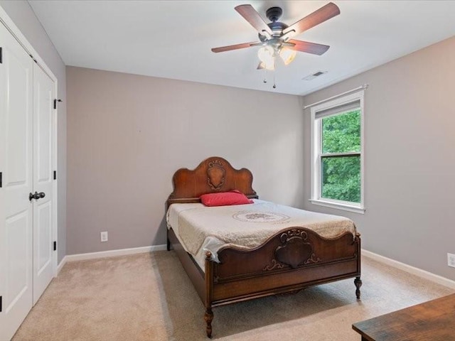 3904 Rowland Rd, Murfreesboro, TN 37128 - bedroom with baseboards, light colored carpet, and a ceiling fan
