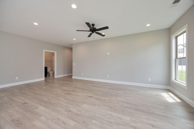 2050 Rylee Way, Greenbrier, TN 37073 - unfurnished room with light wood-style floors, recessed lighting, ceiling fan, and baseboards