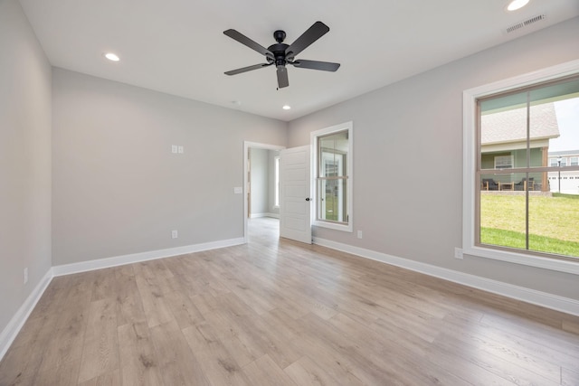 2050 Rylee Way, Greenbrier, TN 37073 - spare room with light wood finished floors, ceiling fan, baseboards, and recessed lighting