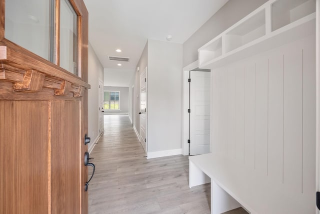 2050 Rylee Way, Greenbrier, TN 37073 - mudroom featuring light wood-style floors, baseboards, and recessed lighting