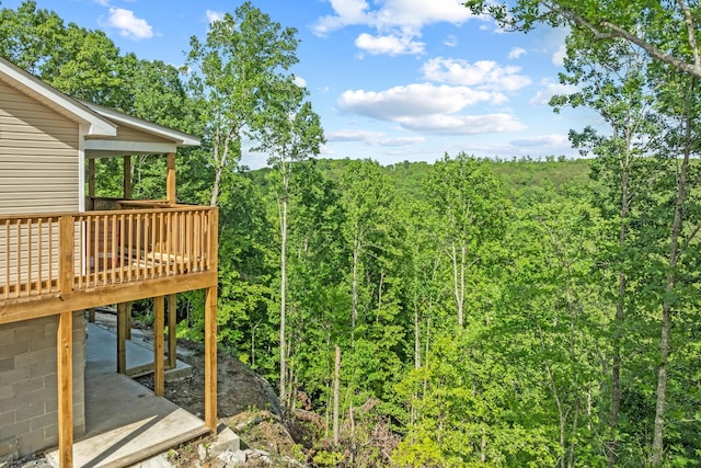 5706 Wilder Rd S, Grimsley, TN 38565 - view of yard with a forest view and a wooden deck