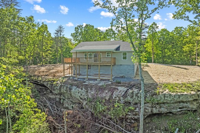 5706 Wilder Rd S, Grimsley, TN 38565 - rear view of house featuring a deck and roof with shingles
