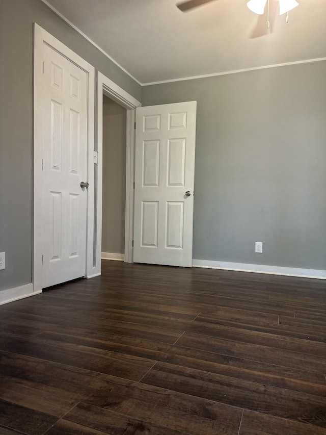 1207 Swanson Blvd, Fayetteville, TN 37334 - unfurnished room with a ceiling fan, dark wood-style floors, baseboards, and crown molding