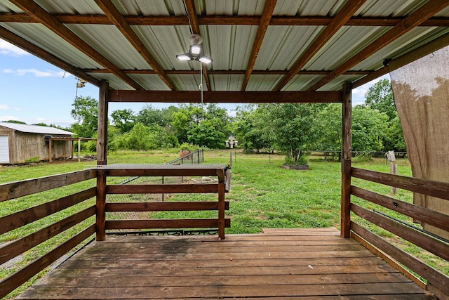 2405 Cason Ln, Lewisburg, TN 37091 - deck with a lawn and view of scattered trees