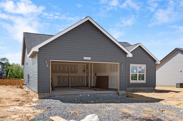 362 Galway Dr, Clarksville, TN 37042 - view of front of house with an attached garage, a shingled roof, and central air condition unit