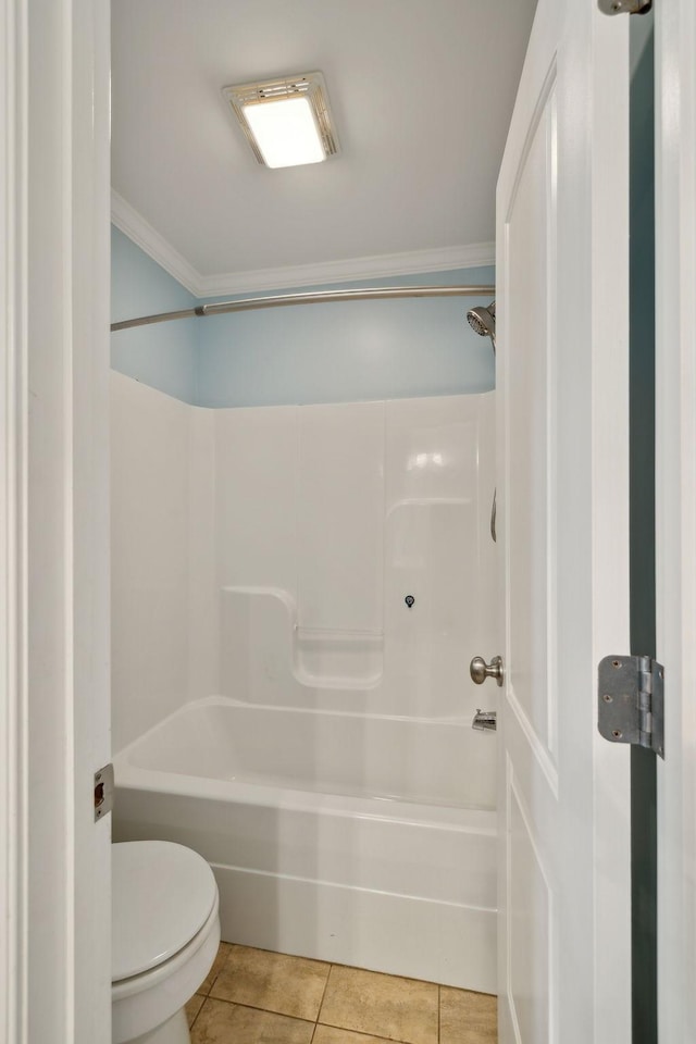 1769 Mayflower Dr, Columbia, TN 38401 - bathroom with shower / bath combination, toilet, tile patterned floors, and crown molding