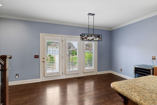1769 Mayflower Dr, Columbia, TN 38401 - dining space featuring a chandelier, dark wood finished floors, baseboards, and ornamental molding