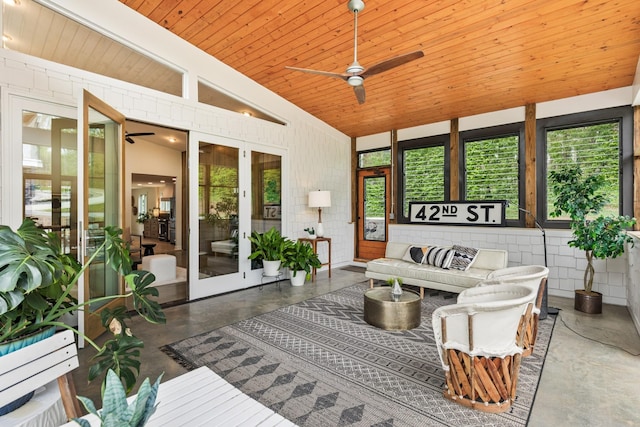 2013 Hackberry Ln, Nashville, TN 37206 - sunroom featuring french doors and vaulted ceiling