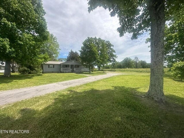 1729 Roslin Rd, Jamestown, TN 38556 - view of grassy yard featuring driveway and a porch