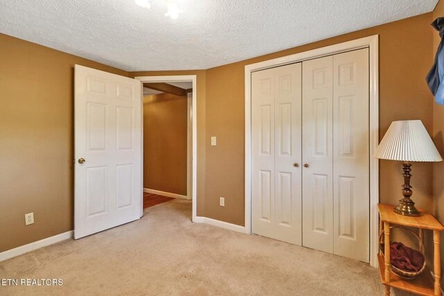 1729 Roslin Rd, Jamestown, TN 38556 - unfurnished bedroom with a textured ceiling, carpet flooring, and a closet