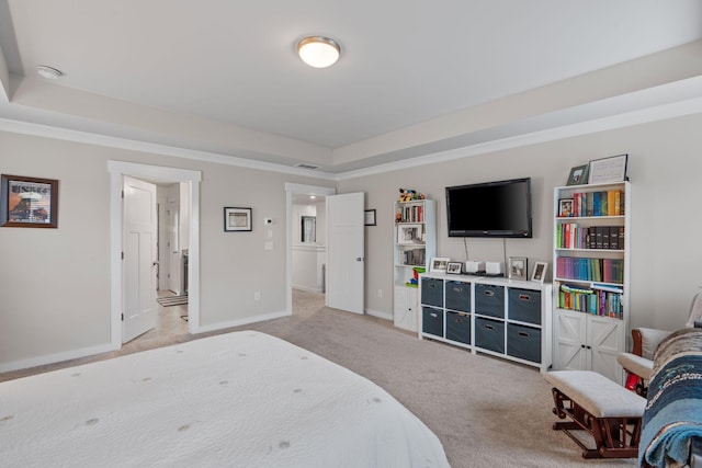 7587 Highborne Ln, Ooltewah, TN 37363 - carpeted bedroom featuring a raised ceiling and baseboards