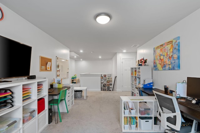 7587 Highborne Ln, Ooltewah, TN 37363 - office area with carpet flooring and recessed lighting