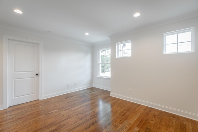 5008 Swan Rd, Chattanooga, TN 37416 - spare room with crown molding, wood finished floors, and recessed lighting