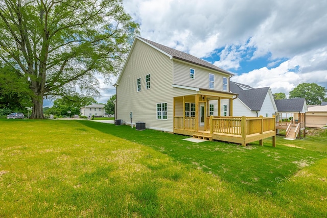 5008 Swan Rd, Chattanooga, TN 37416 - back of house with a deck and a lawn