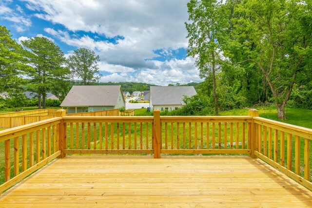5008 Swan Rd, Chattanooga, TN 37416 - wooden terrace featuring a fenced backyard and a residential view