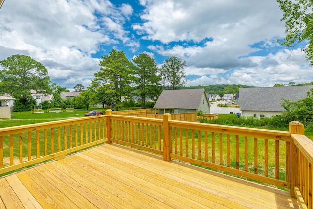 5008 Swan Rd, Chattanooga, TN 37416 - wooden deck with a residential view and a fenced backyard
