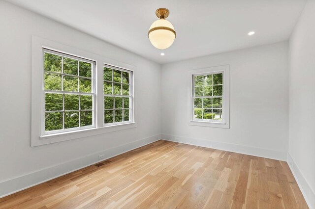 215 Lewisburg Ave, Franklin, TN 37064 - empty room with plenty of natural light, baseboards, light wood-style floors, and recessed lighting