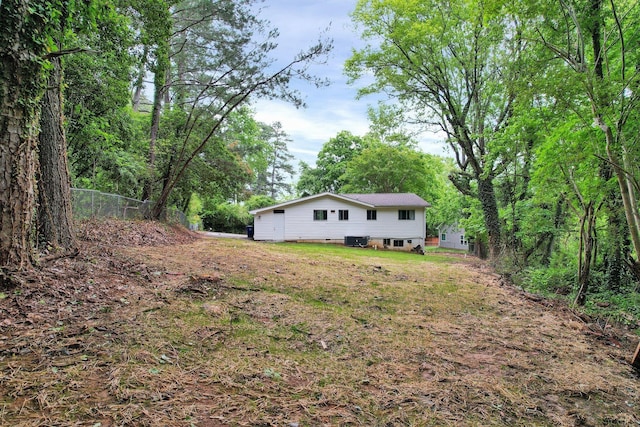 view of yard with fence