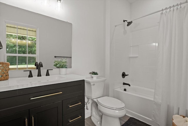 1014 Promise Land Rd, Charlotte, TN 37036 - full bathroom with vanity, shower / bath combination with curtain, and wood finished floors