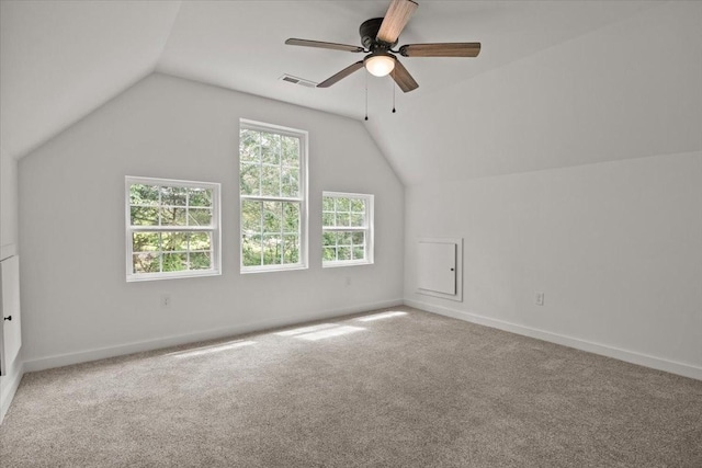 1014 Promise Land Rd, Charlotte, TN 37036 - bonus room featuring vaulted ceiling, carpet, and a ceiling fan