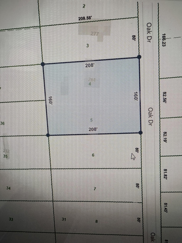 261 Oak Dr, Beechgrove, TN 37018 - map showing property parcels