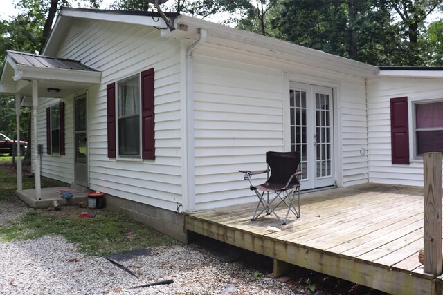 261 Oak Dr, Beechgrove, TN 37018 - view of side of home featuring french doors and a deck