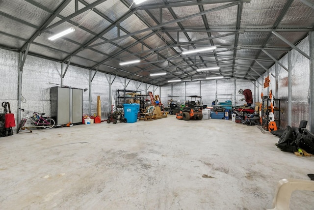 garage featuring metal wall