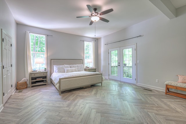 114 Moonlight Dr, Gallatin, TN 37066 - bedroom with access to outside, french doors, multiple windows, and baseboards