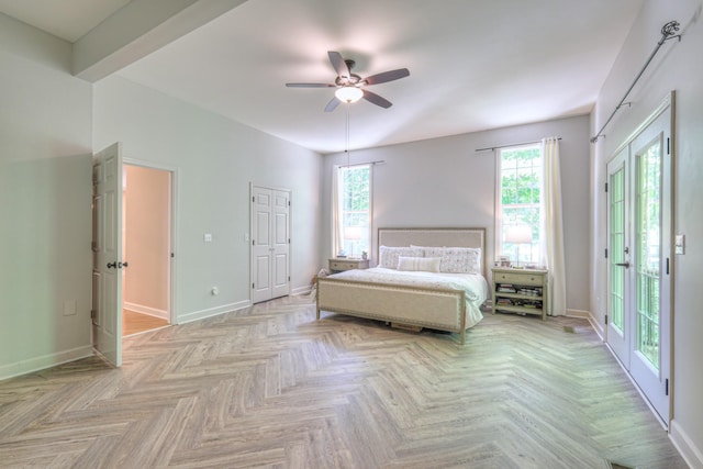 114 Moonlight Dr, Gallatin, TN 37066 - bedroom featuring baseboards, access to exterior, and ceiling fan