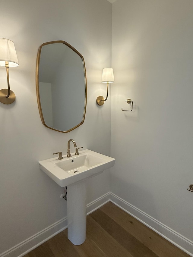 3150 Long Branch Cir, Franklin, TN 37064 - bathroom with baseboards and wood finished floors