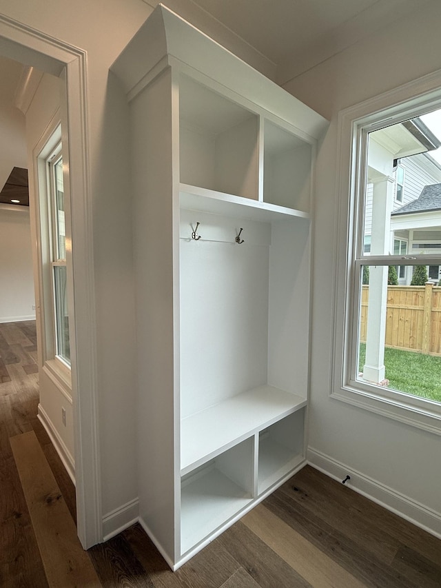 3150 Long Branch Cir, Franklin, TN 37064 - mudroom featuring dark wood-style flooring and baseboards