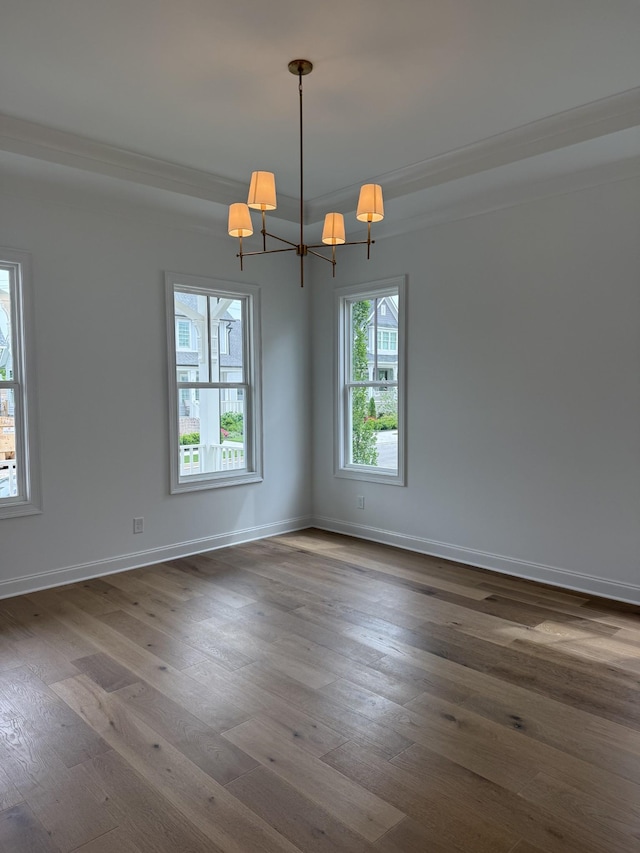 3150 Long Branch Cir, Franklin, TN 37064 - empty room featuring dark wood-type flooring, a chandelier, and baseboards