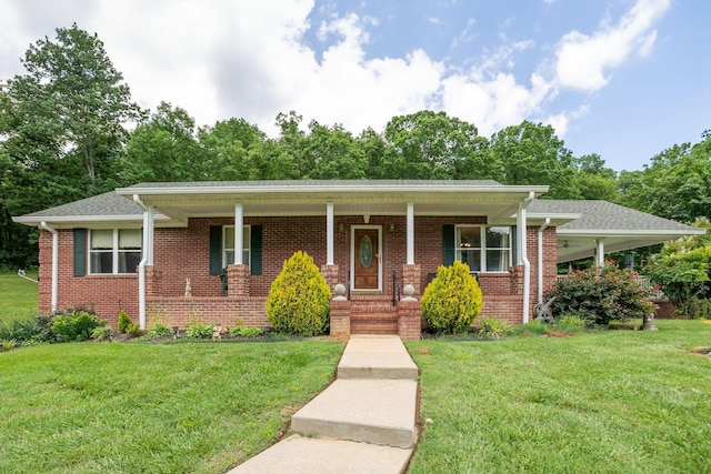 1760 Camp Branch Rd, Mount Pleasant, TN 38474 - view of front of house featuring a front yard, brick siding, and a porch