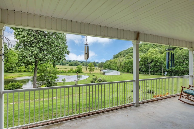 1760 Camp Branch Rd, Mount Pleasant, TN 38474 - view of patio with a water view and view of scattered trees
