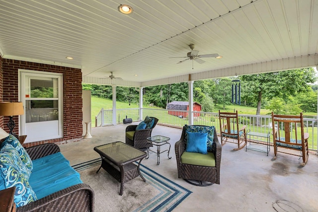 1760 Camp Branch Rd, Mount Pleasant, TN 38474 - view of patio / terrace featuring ceiling fan