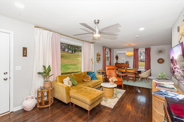 1304 Cheshire Dr, Nashville, TN 37207 - living area with wood finished floors, healthy amount of natural light, a ceiling fan, and recessed lighting