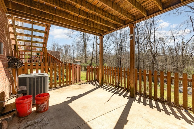 807 Sugarcane Way, Clarksville, TN 37040 - view of patio / terrace featuring central air condition unit, fence, and stairs