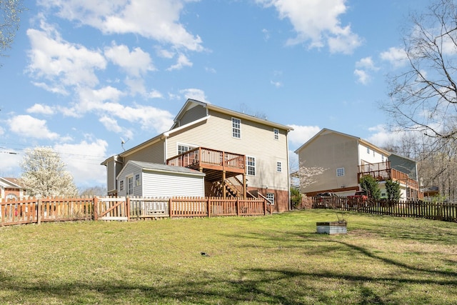 807 Sugarcane Way, Clarksville, TN 37040 - back of property with a wooden deck and stairway