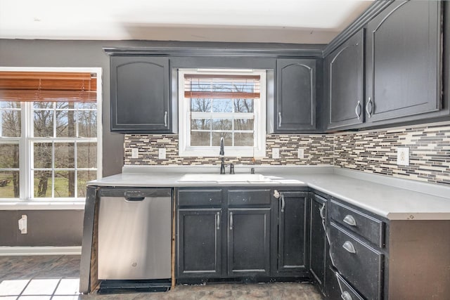 807 Sugarcane Way, Clarksville, TN 37040 - kitchen featuring dishwasher, a sink, tasteful backsplash, and healthy amount of natural light